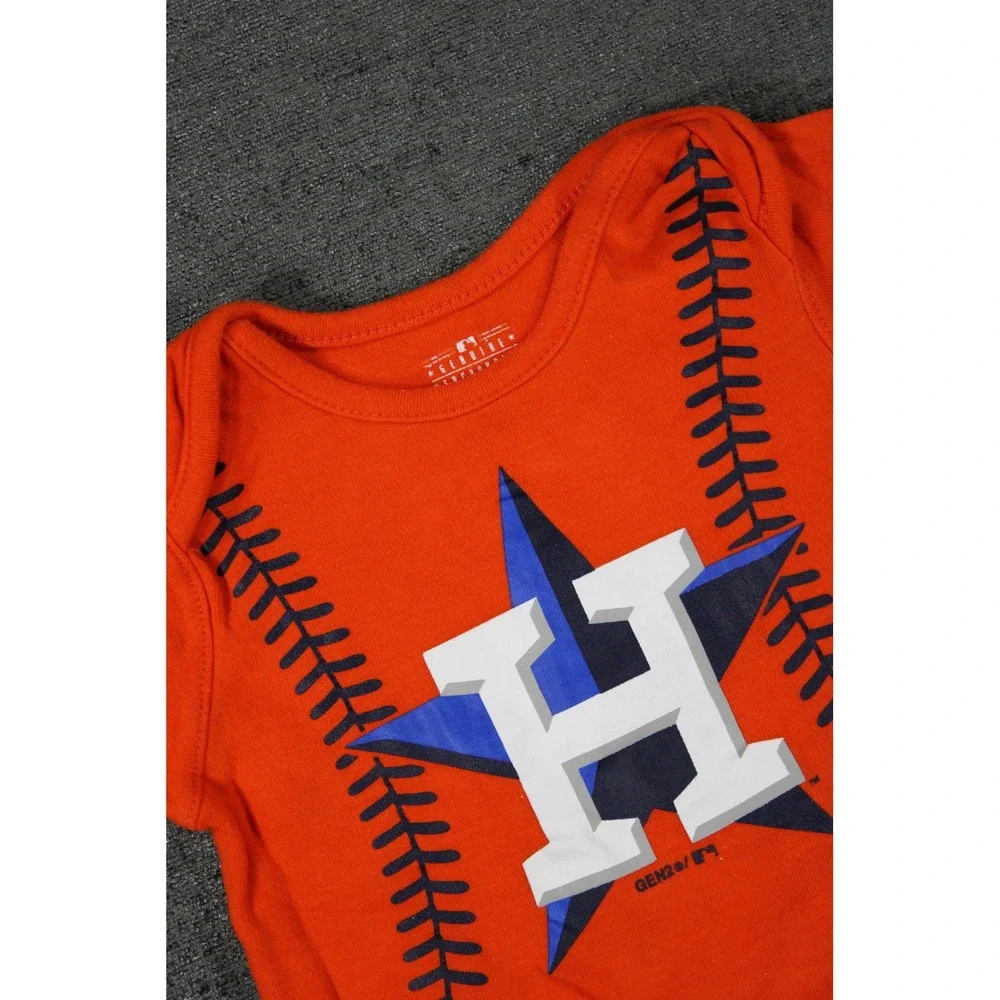 MLB Houston Astros Orange Baseball Stitch Infant Bodysuit 12M Genuine Merch